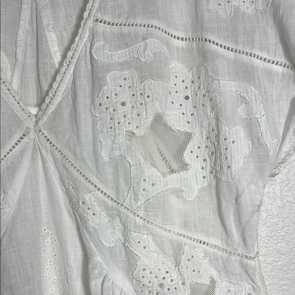 Free People Serenity Embroidered Cotton Minidress M - Picture 4 of 9